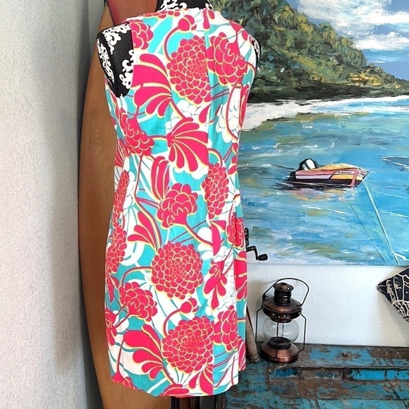 ⭐️London Times,Geo Peonies, Vibrant Dress, Extra Long Zipper, Gorgeous Design! - Picture 8 of 12